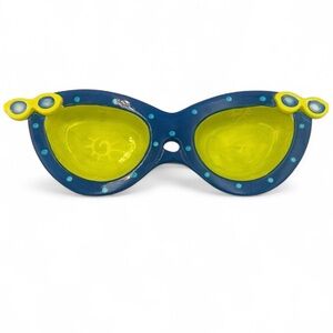 Dennis East HAND PAINTED Ceramic Sunglasses Divided Serving Dish 14” Blue Yellow